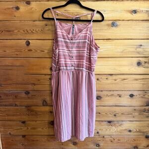 KUHL Women’s Lucie Dress Peony Striped Pink Blue Size Large